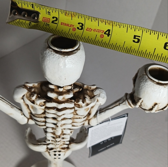 Martha Stewart Halloween Skull Gothic Candelabra 3 Arm Taper Candle Holder - Picture 15 of 15